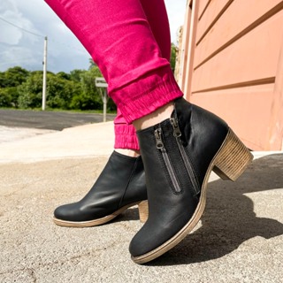 Bota Feminina 100% Couro - Leve Confortável Promoção em Oferta na Shopee