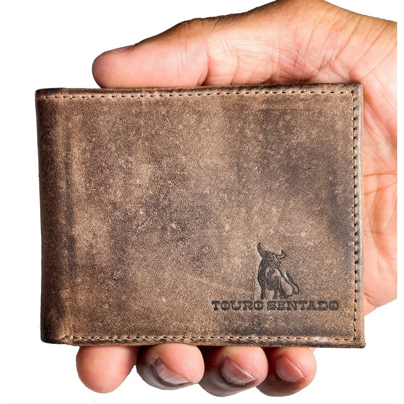 Carteira Masculina em Couro Legitimo Pequena Porta Cartão Documentos em Oferta na Shopee