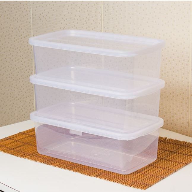 Kit 3 Potes Transparente 3L Retangular Mantimentos Presidio - Plasconex