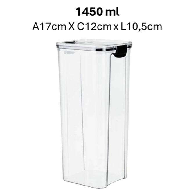 Pote Hermético 1,45 Litros Tampa De Vedação Empilhável