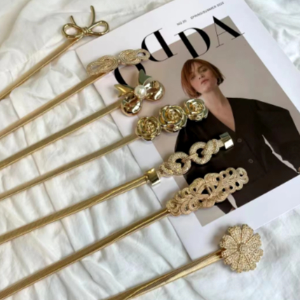 Cinto Feminino Metal Elástico Modelo Fivela Moda Blogueira HL-23 em Oferta na Shopee