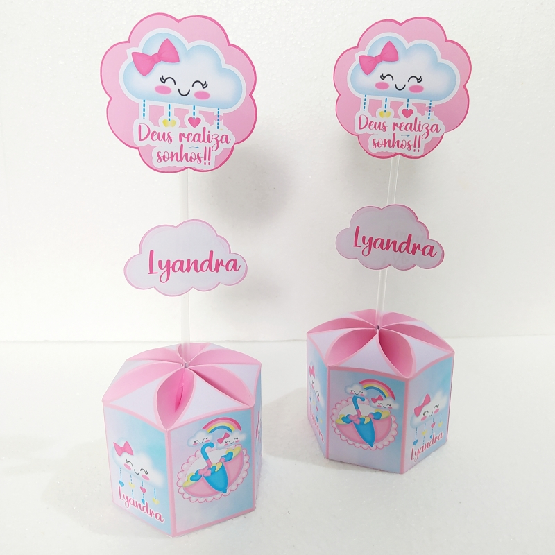 Centro de mesa Sextavado Chuva de Bênçãos, Cachepô, Arranjo de mesa personalizado 10/15 unidades em Oferta na Shopee