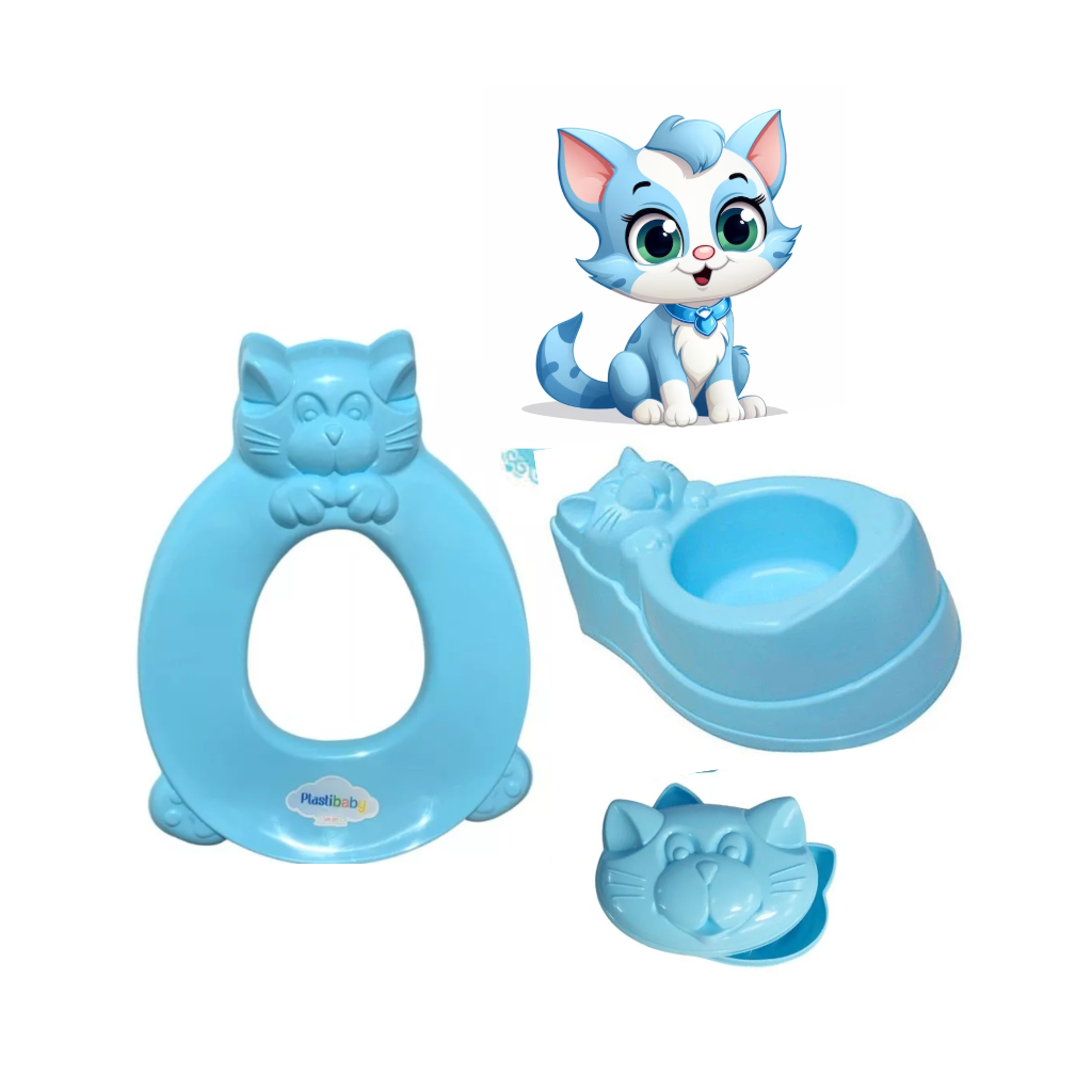 Kit Desfralde Baby Redutor + Pinico + Sabanoteira de Brinde - Gatinho Premium Az