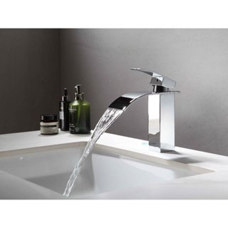 Torneira Monocomando Cascata Baixa Misturador Banheiro  inox metal em Oferta na Shopee