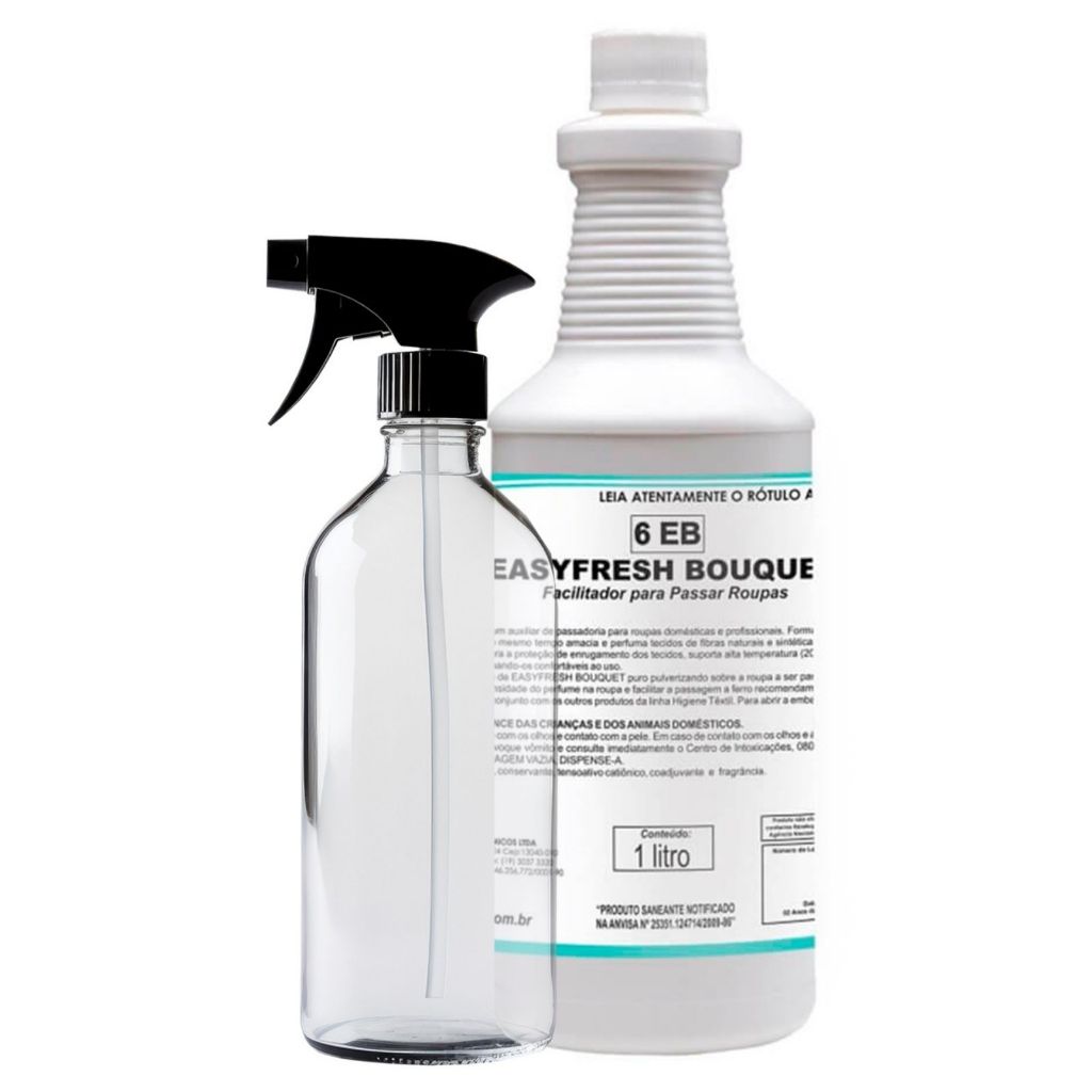 Easyfresh Bouquet 1L Facilitador De Passadoria Com Gatilho Borrifador e Frasco 500ml