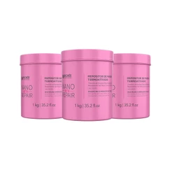 Kit 3 NanoBeauty BTX Termoativado Antifrizz Booster Recuperação 3X1kg