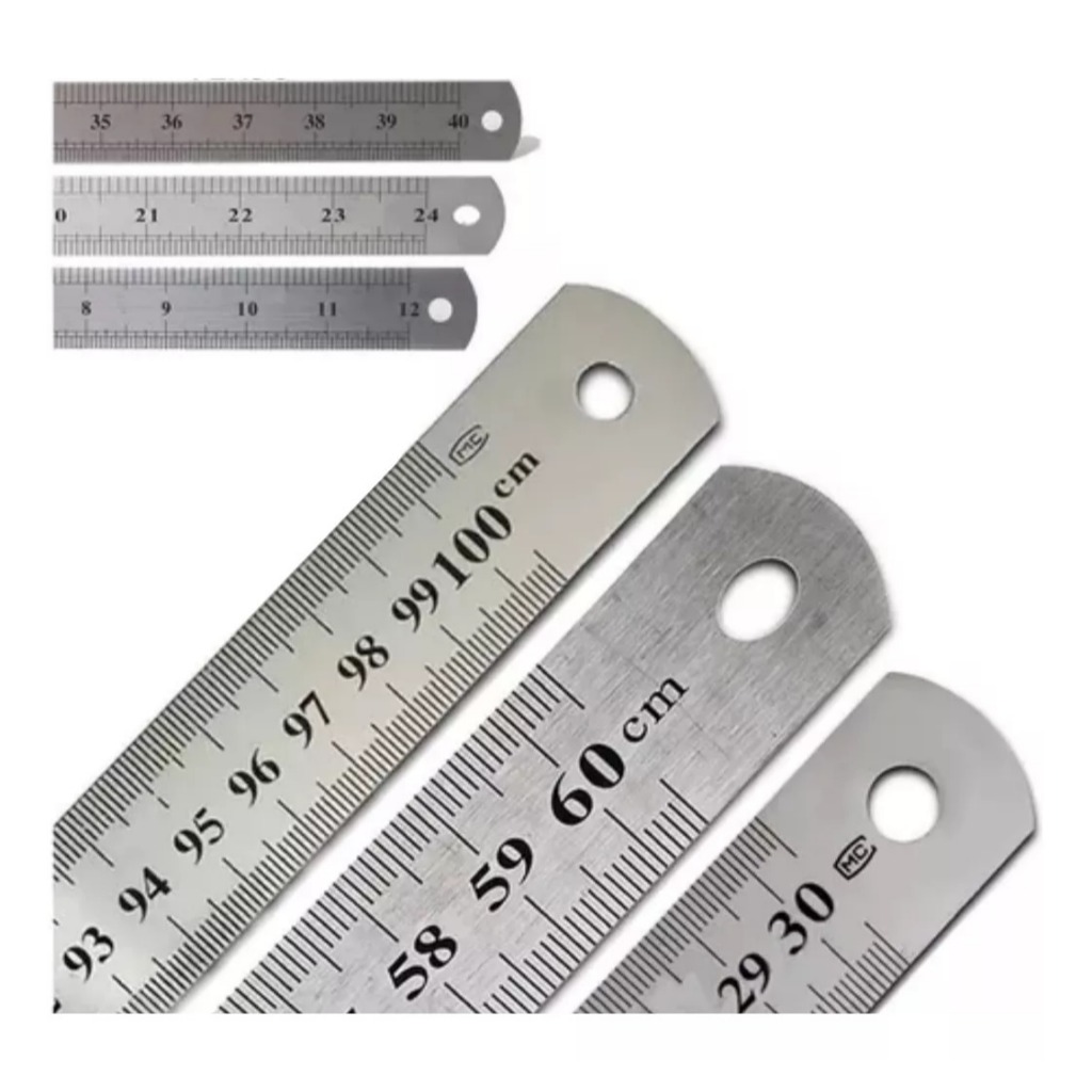 Kit De Régua Aço Inox  FLEXÍVEL - 30 Cm, 60 Cm e 1 Metro - Marca IMT - 3 Peças em Oferta na Shopee
