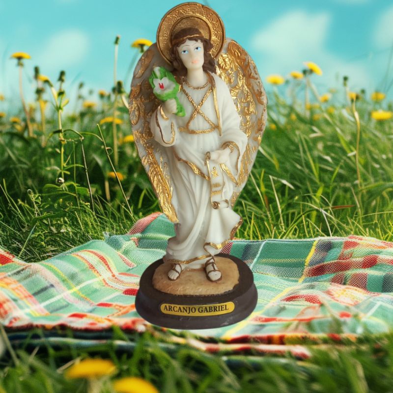 Imagem Arcanjo Gabriel 15cm em Resina Imagem Religiosa Alta Qualidade Decoracao Catolica Presente Religioso