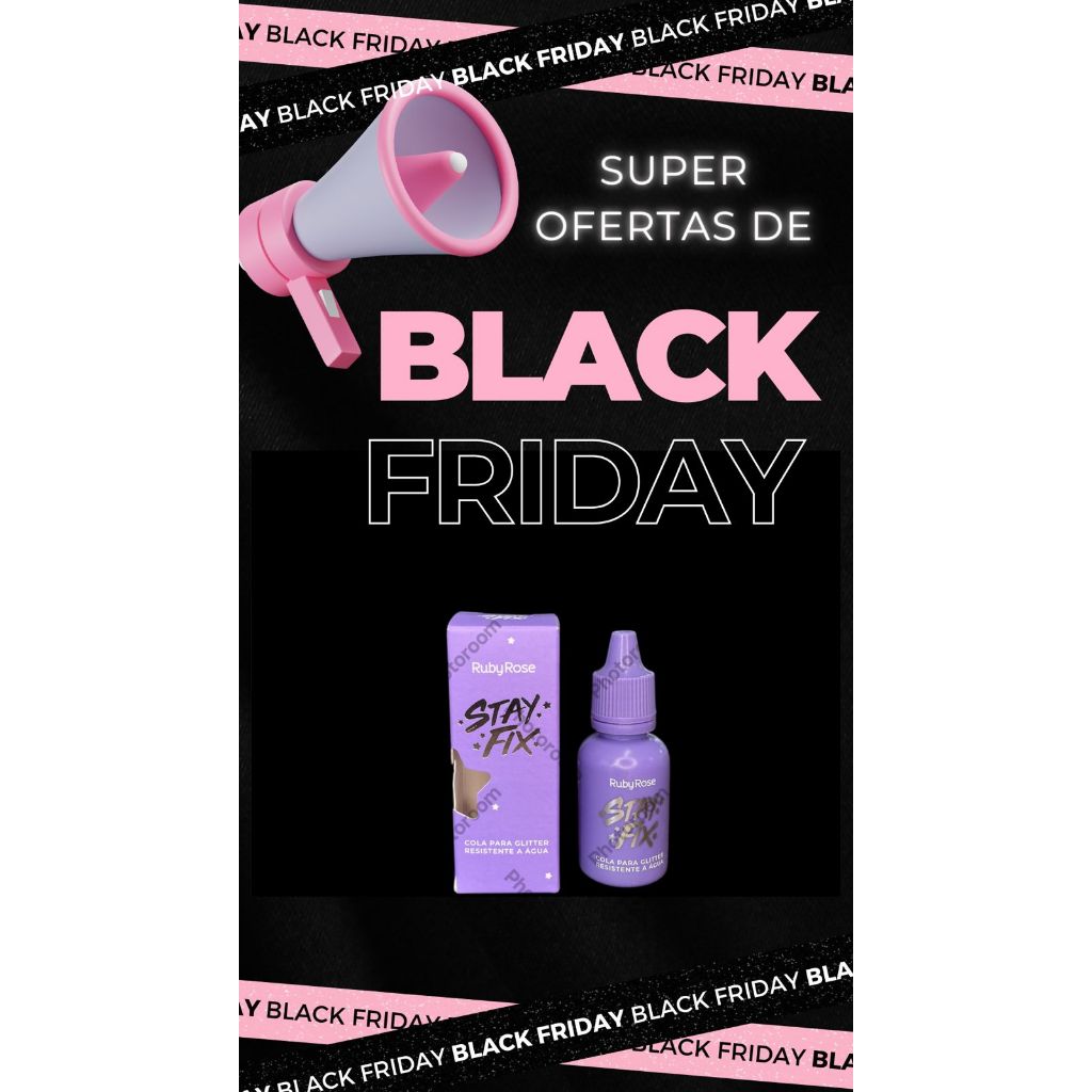 Cola Para Glitter Ruby Rose Stay Fix Resistente A Água 15ml  HB580 em Oferta na Shopee