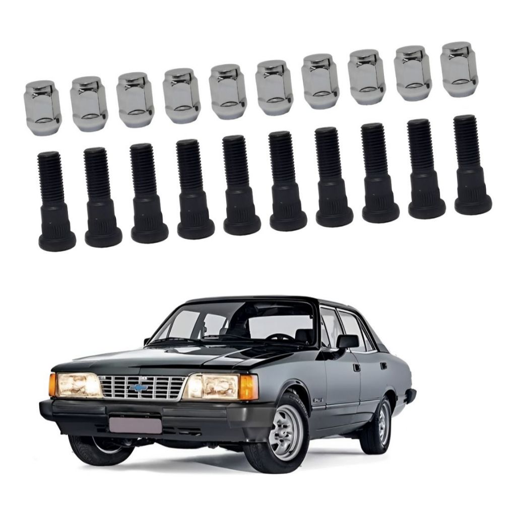 10 Porcas +10 Prisioneiros Roda Opala Caravan Rosca 7/16
