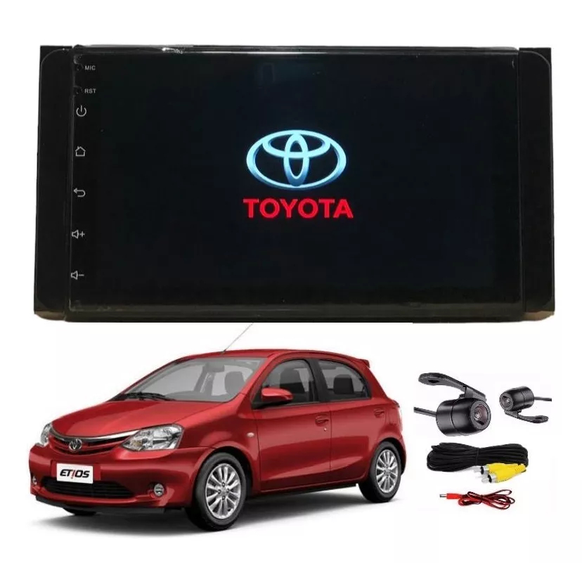 Central Multimidia 9 Polegadas Toyota Etios 2014/2019 Android Carplay