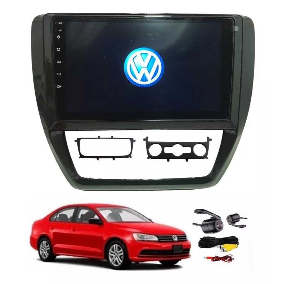 Central Multimídia 9 Polegadas Jetta 2011 Á 2017 Carplay Android Wi-fi Com Moldura