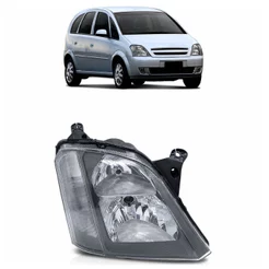 Farol Dianteiro Meriva 2001 2002 2003 2004 2005 2006 2007 2008 2009 2010 2011 2012 Máscara Cinza