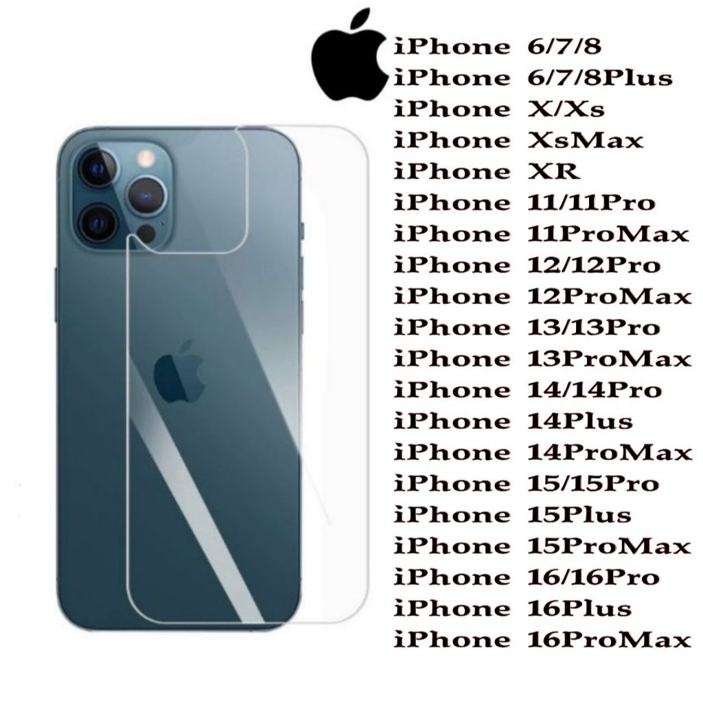 Película Traseira iPhone Cerâmica Hydrogel Flexível 3D/9D Todos Modelo iP 6 7 8 X XR 11 12 13 14 15 16