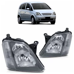 Par Farol Dianteiro Meriva 2001 2002 2003 2004 2005 2006 2007 2008 2009 2010 2011 2012 Máscara Cinza
