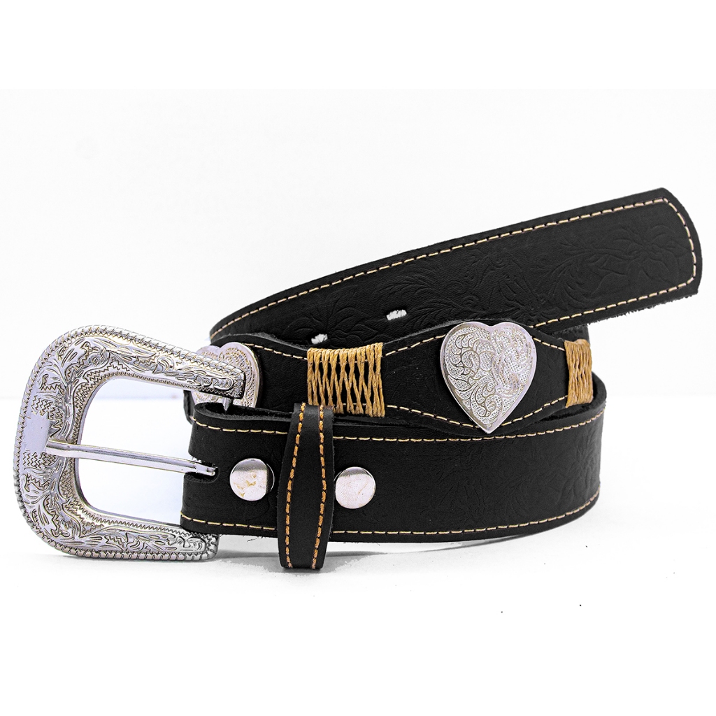 Cinto Country Feminino Coraçao Couro Legitimo Cowgirl Bruta Mulher CV em Oferta na Shopee