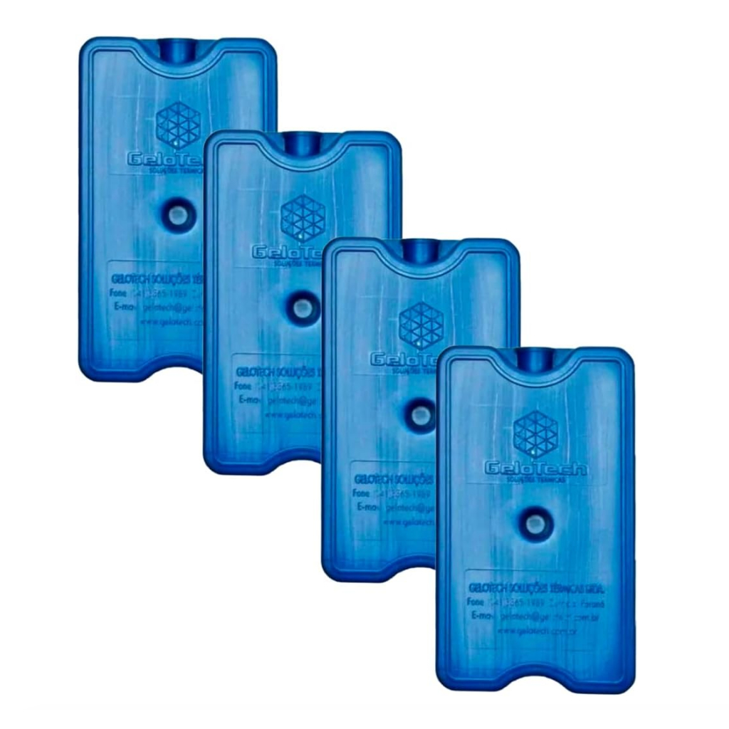 Kit 4 Gelo em Gel Artificial Reutilizável Rígido 400ml - 4 Unidades