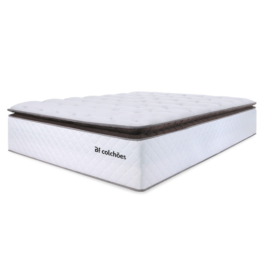 Colchão King Molas Ensacadas com Pillow Top Extra Conforto 193x203x38cm Premium Sleep BF Colchões - Home & Living