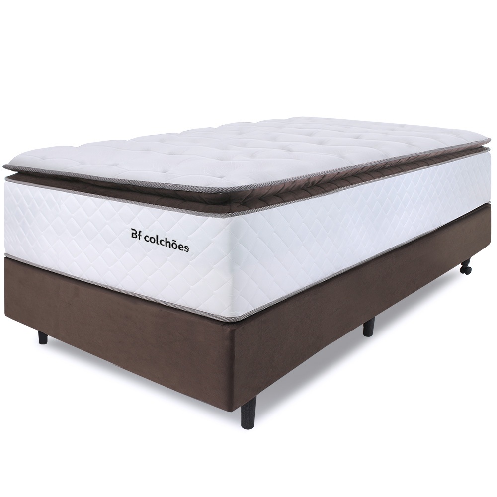 Cama Box Solteirão Colchão Molas com Pillow Top Extra Conforto 97x203x72 Premium Sleep BF Colchões em Oferta na Shopee