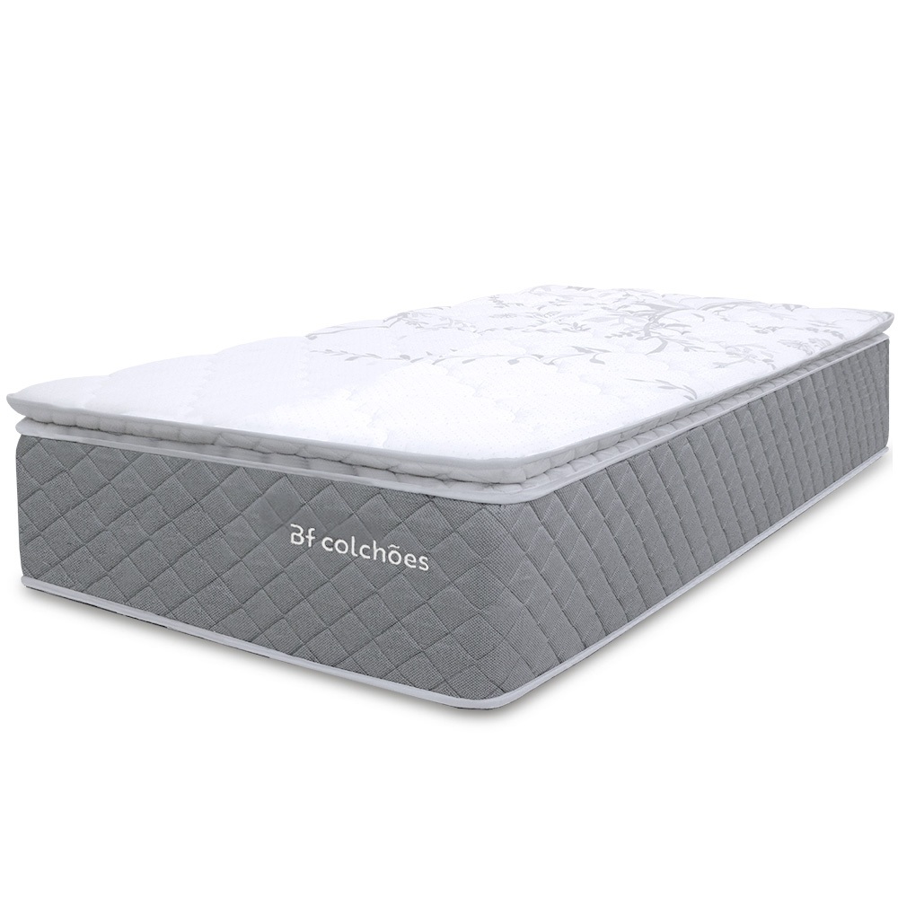 Colchão Solteiro Molas Ensacadas com Pillow Top Extra Conforto 88x188x38cm BF Colchões em Oferta na Shopee