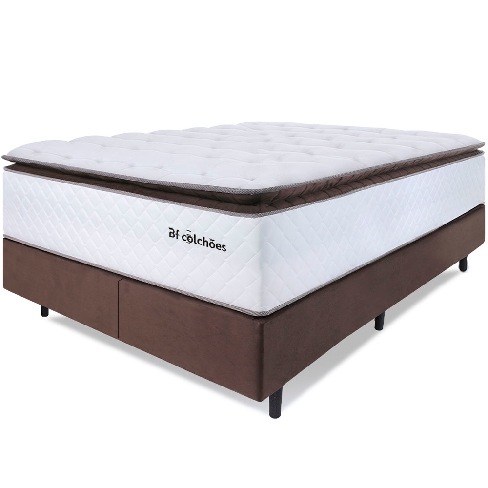 Cama Box King Colchão Molas Ensacadas com Pillow Top Extra Conforto Premium Sleep BF Colchões - Home & Living