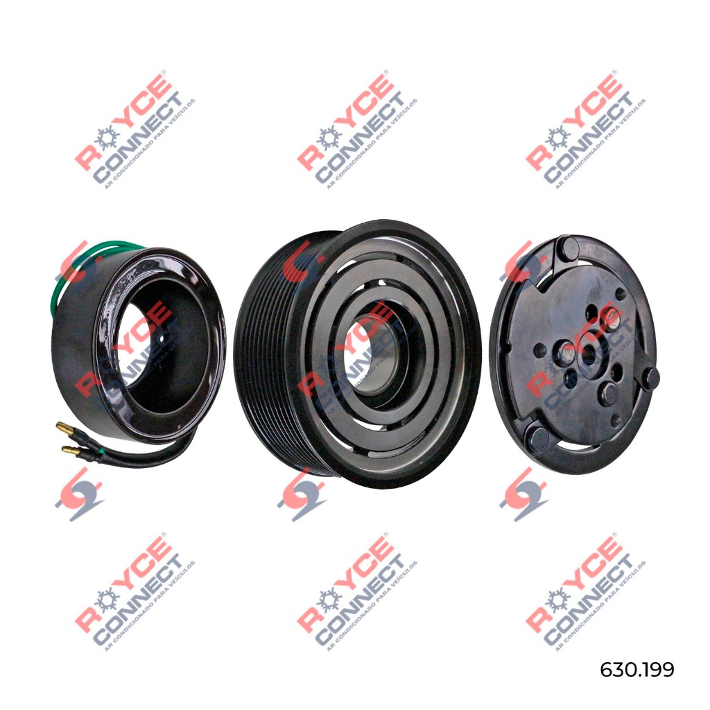 Conjunto de Embreagem do Compressor Caminhão Scania 2012> RC.600.199 7H15 24 Volts Polia 10pk 120mm OEM: 1940016