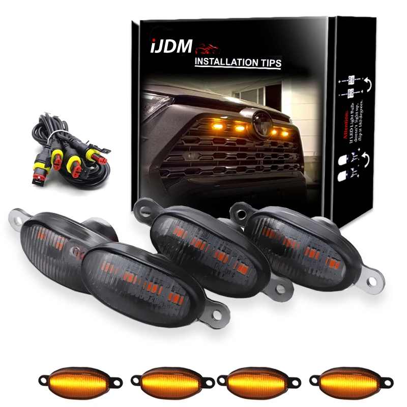 4 peças Iluminação Frontal Da Grade Ambar Luzes Diurnas ranger s10 hilux amarok alta qualidade
