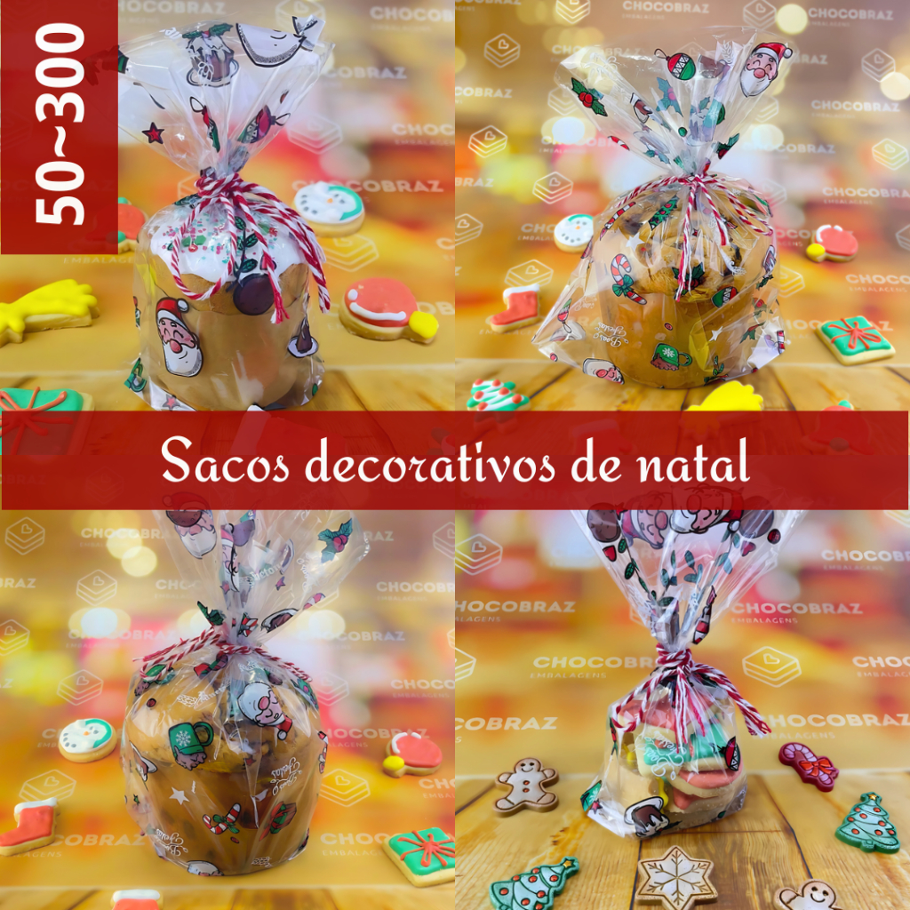 50~300 SACO EMBALAGEM PARA PANETONE 100/250/500 gramas