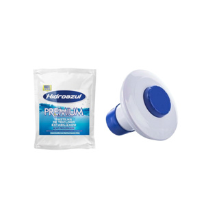 Kit com 20 Pastilhas de Cloro Hidroazul (10g) e Mini Clorador Flutuante Pooltec em Oferta na Shopee