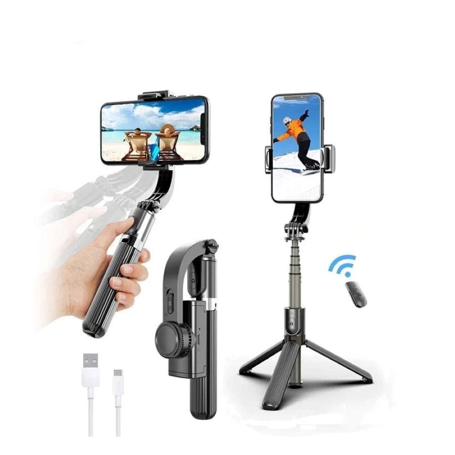 Estabilizador Smartphone Celular Gimbal L08 Bluetooth Tripé Fotos Vídeos Remoto Equilíbrio Estável