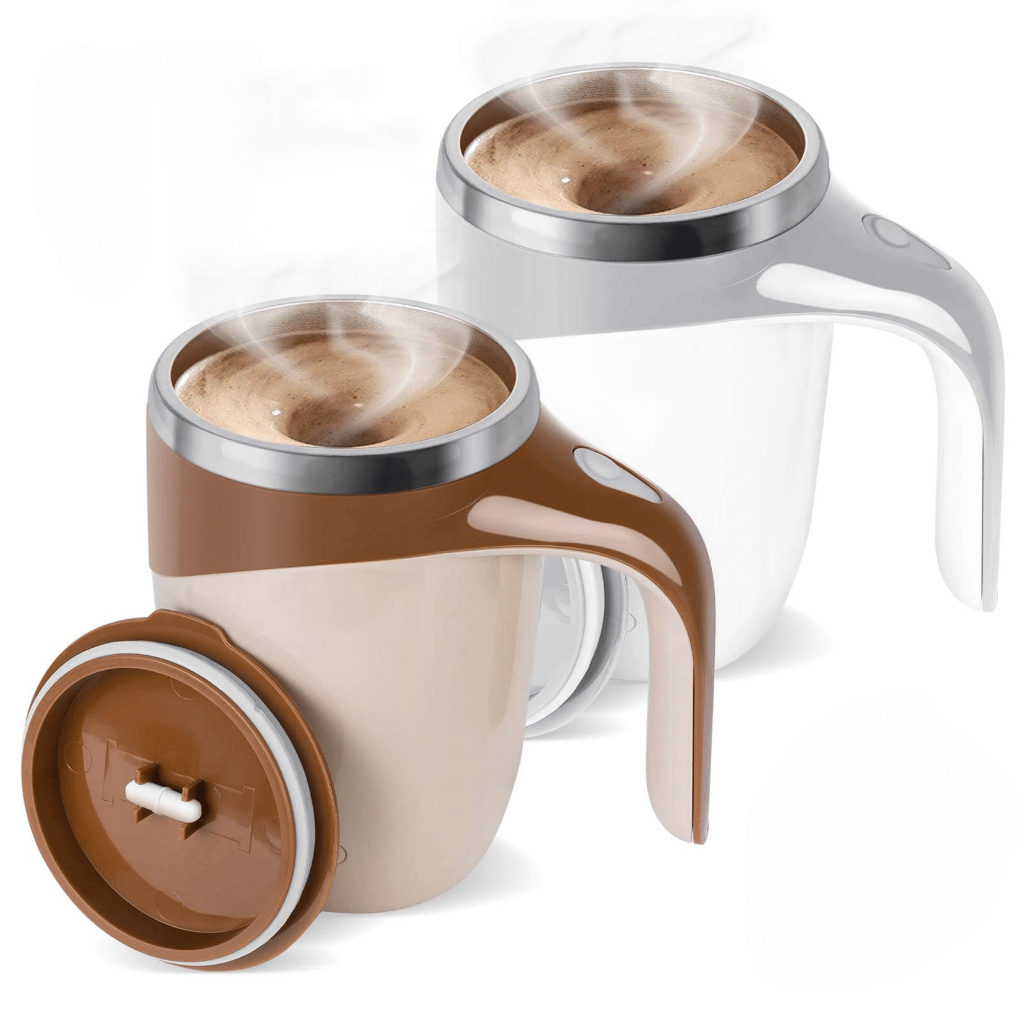 Caneca Mixer Inox Automática Elétrica Misturador Shake Café Leite Cremoso Mug e Cabo Alta ...
