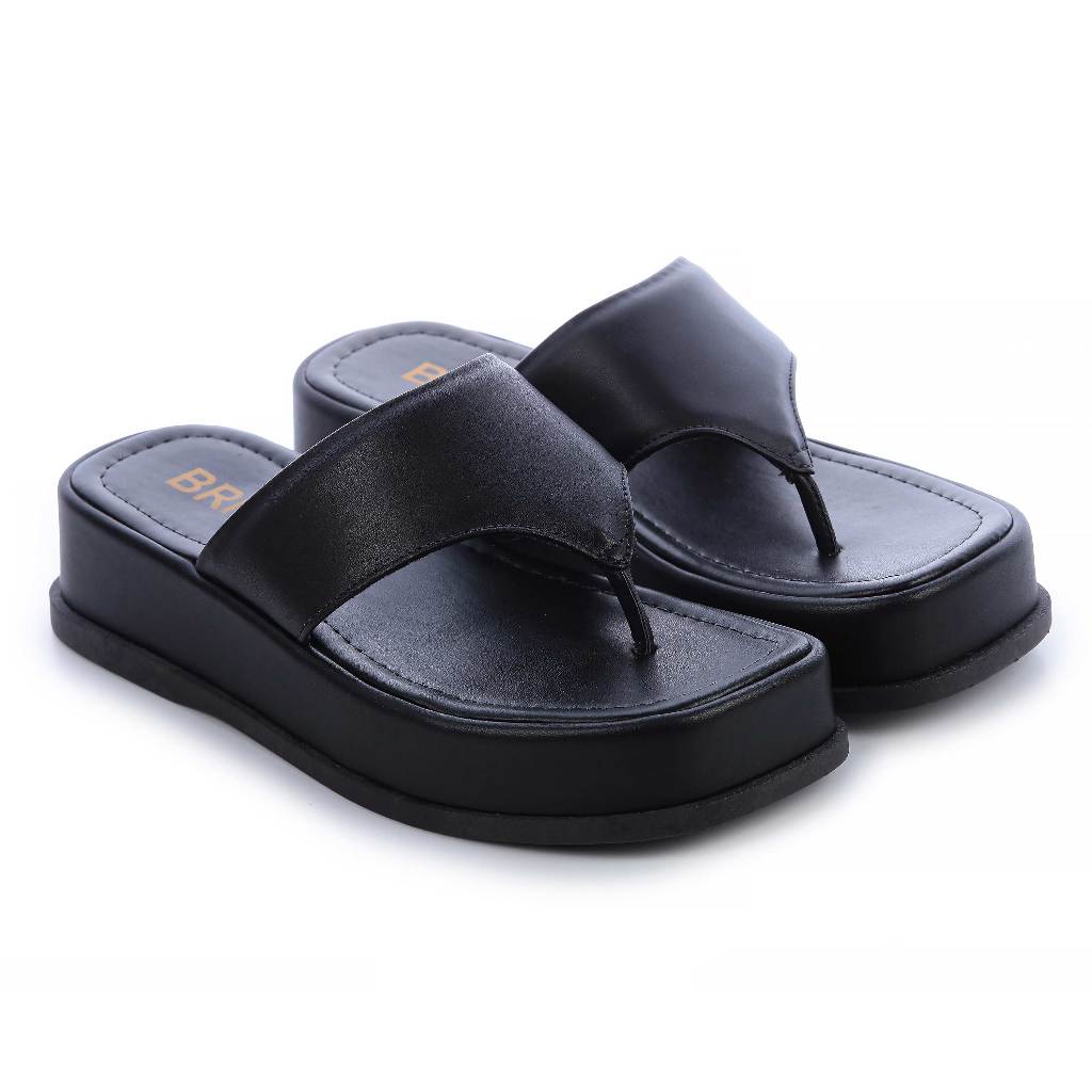 Sandália Feminina Preto Confortável Flat Plataforma Tamanco Dedo Dia a Dia Papete em Oferta na Shopee
