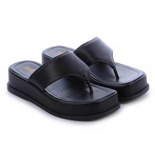 Sandália Feminina Preto Confortável Flat Plataforma Tamanco Dedo Dia a Dia Papete em Oferta na Shopee