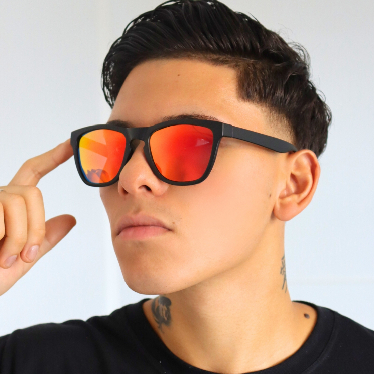 Óculos de Sol Sevilha Vermelho Espelhado Polarizado Premium Flexível Funk uv400 Feminino Masculino - Fashion Accessories