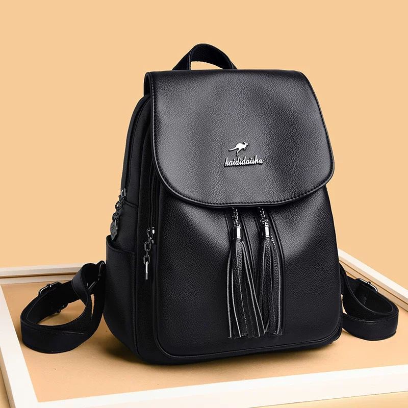 Mochila Feminina Média De Qualidade De Costas Em Couro Sintético cangurus S2319 DONG