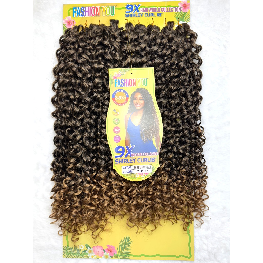 Cabelo Cacheado Crochet SHIRLEY CURL 18 inch Cabelo 70cm 320g 9X Pacotão Braid Hair