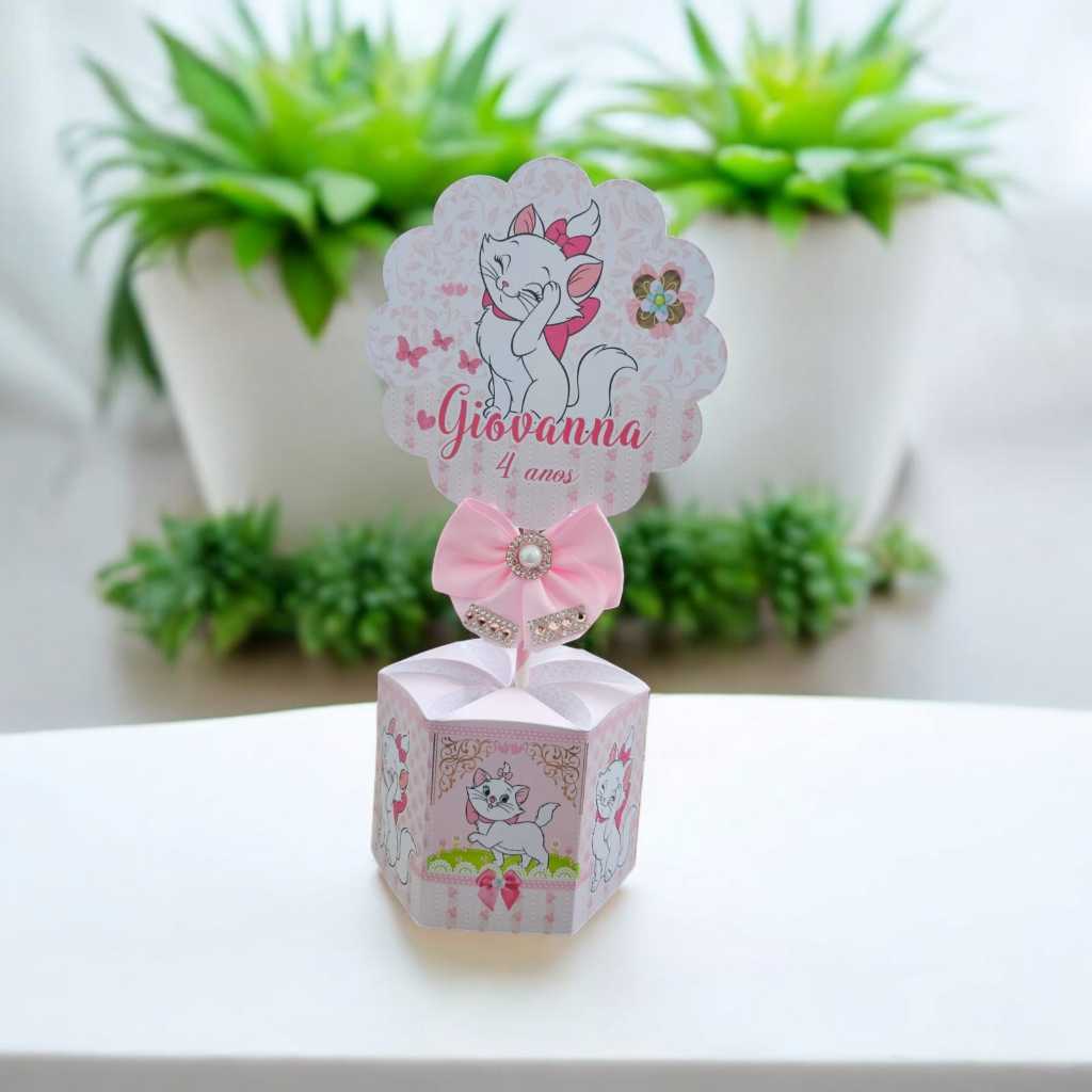 10 Unidades Centro de mesa Festa Gata Marie