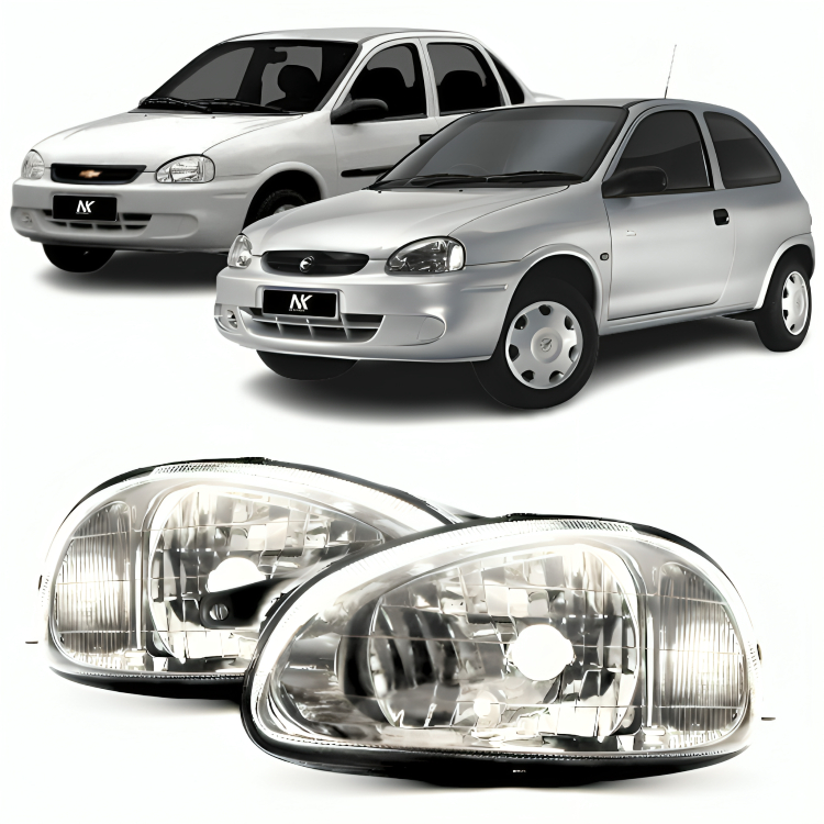 Par/Un Farol Dianteiro Corsa 2000 2001 2002 2003 Á 2010 Classic Cromado em Oferta na Shopee