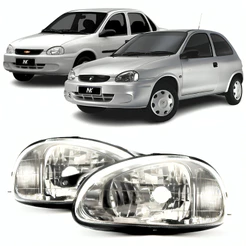 Farol Dianteiro Corsa 2000 2001 2002 2003 2004 2005 2006 2007 2008 2009 2010 Classic Cromado