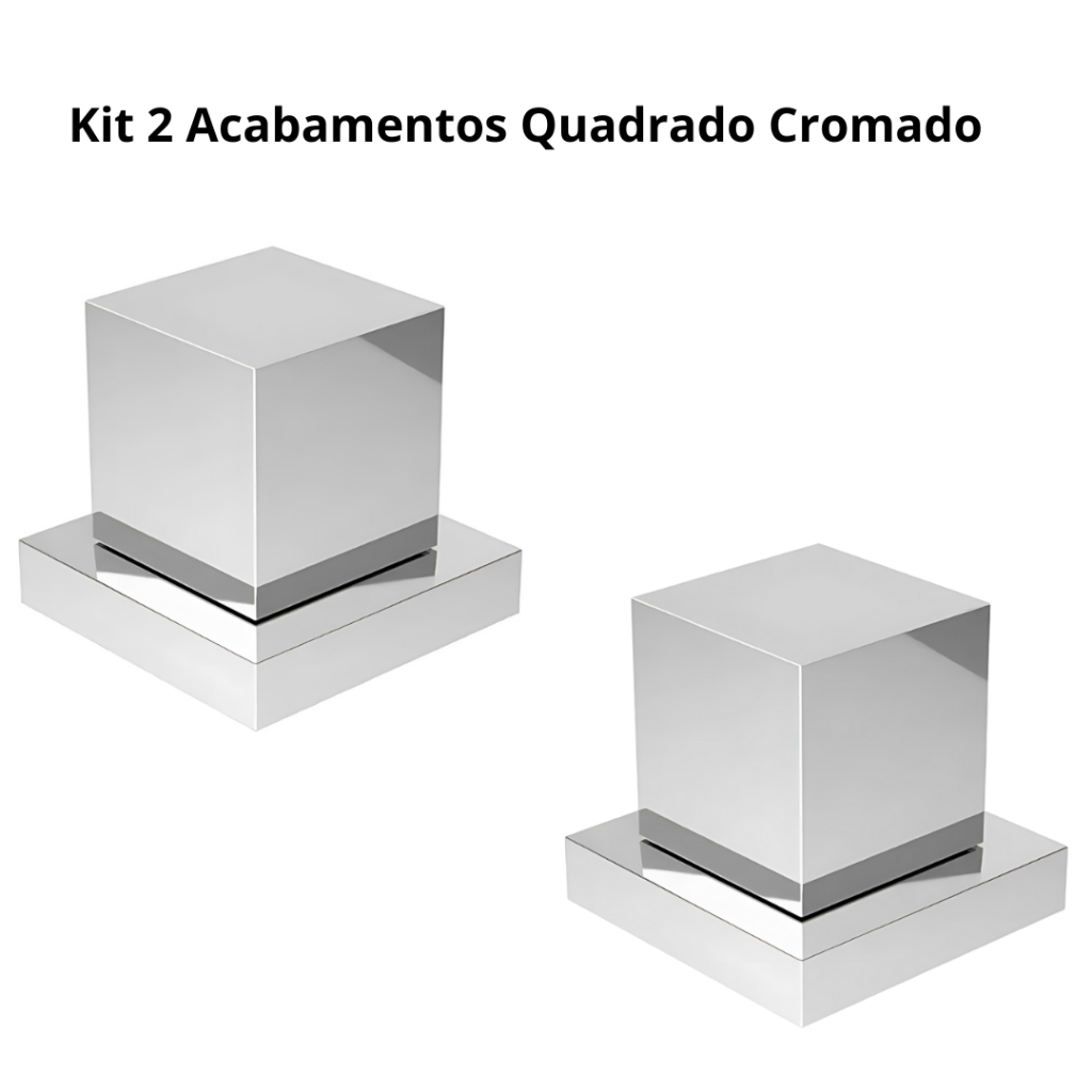 KIT 2 Acabamentos Quadrado De ABS Para Registro Chuveiro Pressão Gaveta Cromado 1/2 Ou 3/4 Padrão Deca
