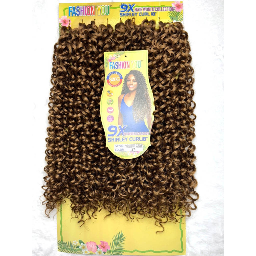 Cabelo Cacheado Crochet SHIRLEY CURL 18 inch Cabelo 70cm 320g 9X Pacotão Braid Hair
