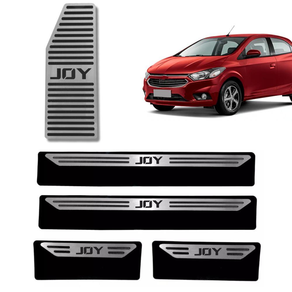 Kit Soleira + Descanso De Pé Em Aço Inox Chevrolet Joy