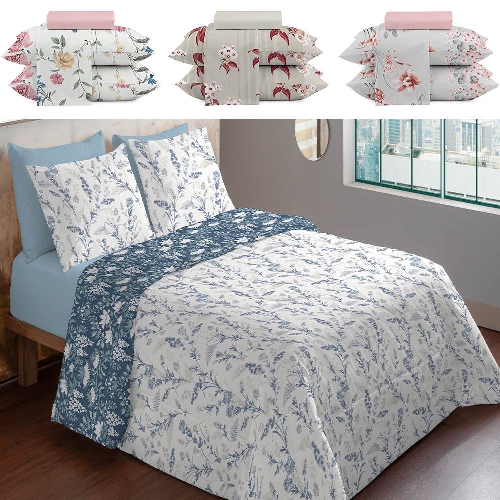 Jogo De Cama Lençol Casal 4 Peças 150 Fios Antialérgico Camesa - Emcompre - Home & Living
