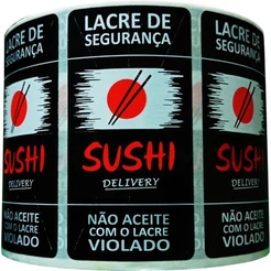 1000 Lacre de Segurança Delivery, Sushi - 10x3 cm Ifood, Rappi, Uber Eats e etc super adesivo lacre