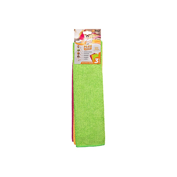 Kit 3 Panos de Microfibra Uso Domestico Lava Rapido Polimento Funileiro 30x38cm Flanela Limpeza Pia