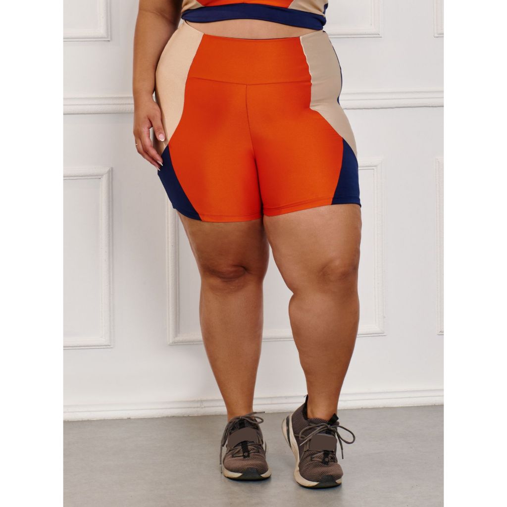Bermuda Fitness Brilhosa Plus Size 11201 em Oferta na Shopee