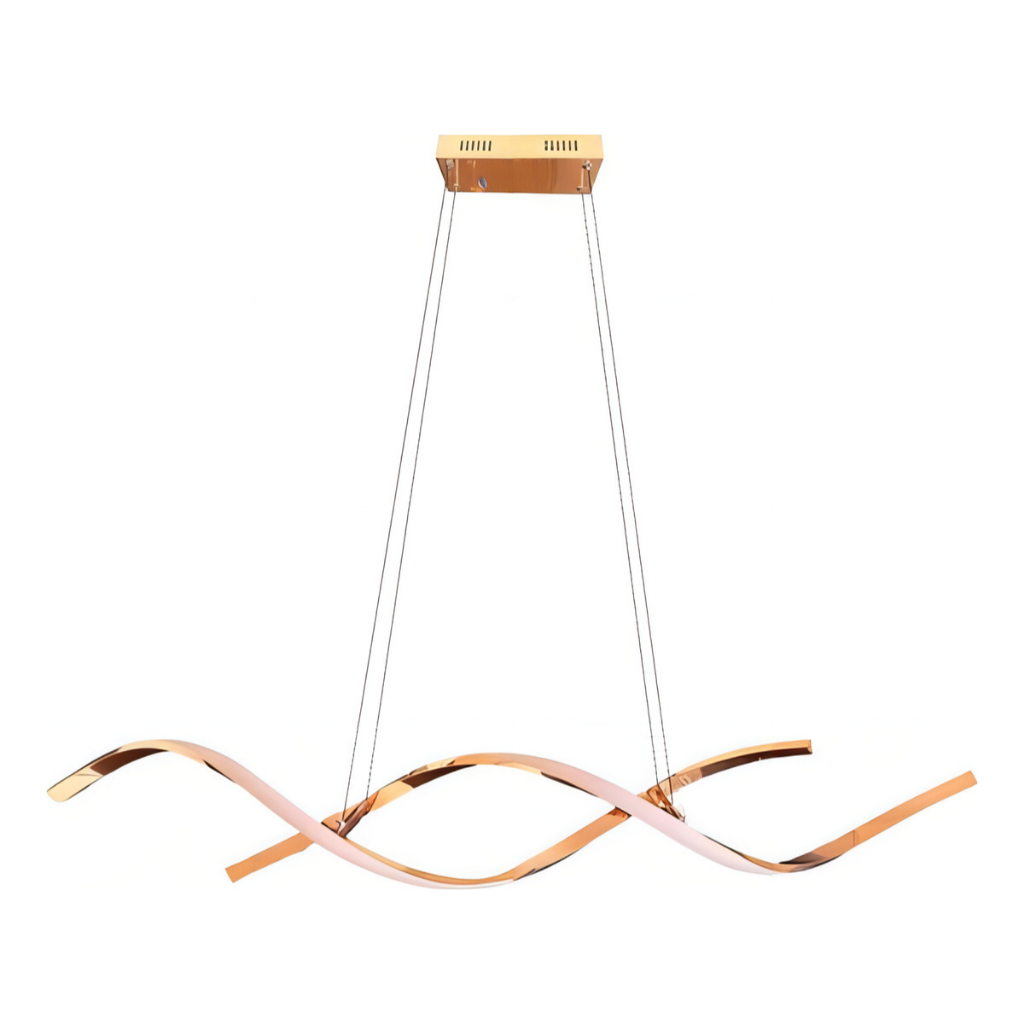 Lustre Pendente Led Espiral Rose Gold Luminária Moderna Lp-201d