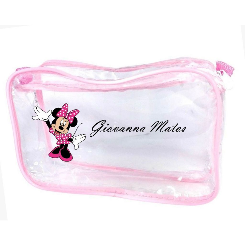 Necessaire transparente 23x15 PERSONALIZADO COM PERSONAGEM em Oferta na Shopee