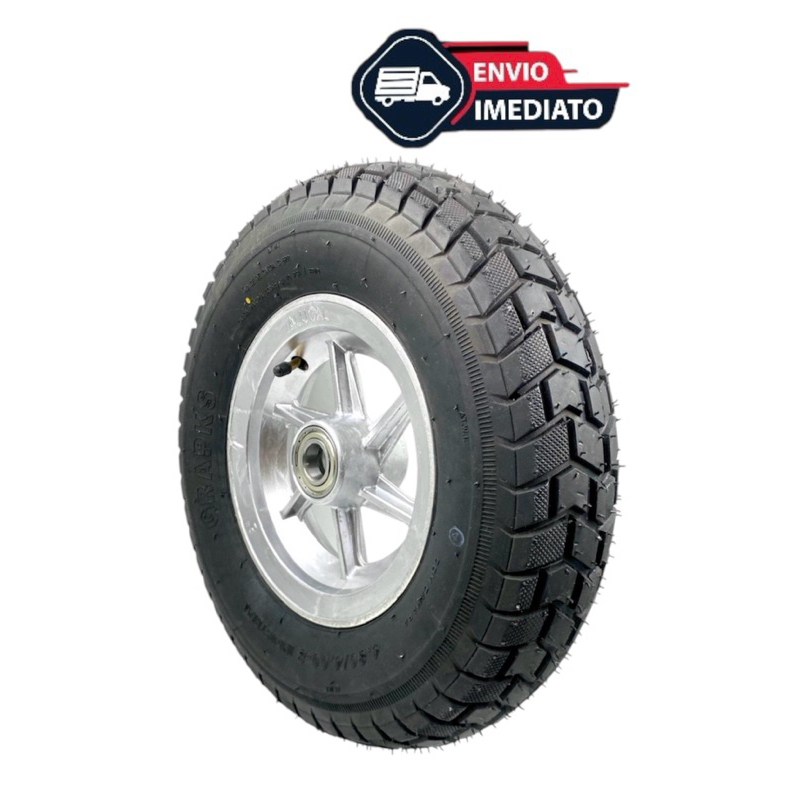 Roda Aluminio Aro 8 Com Pneu 6 Lonas E Camara Completa Para Carreta de Moto Carretinha Reboque Carrinho de picolé 1pc