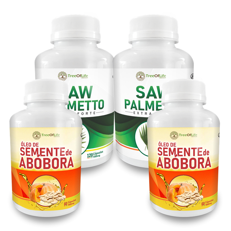 2x Óleo Semente de Abóbora 1000mg 60 Cáps + 2x Saw 500mg 120 Cáps